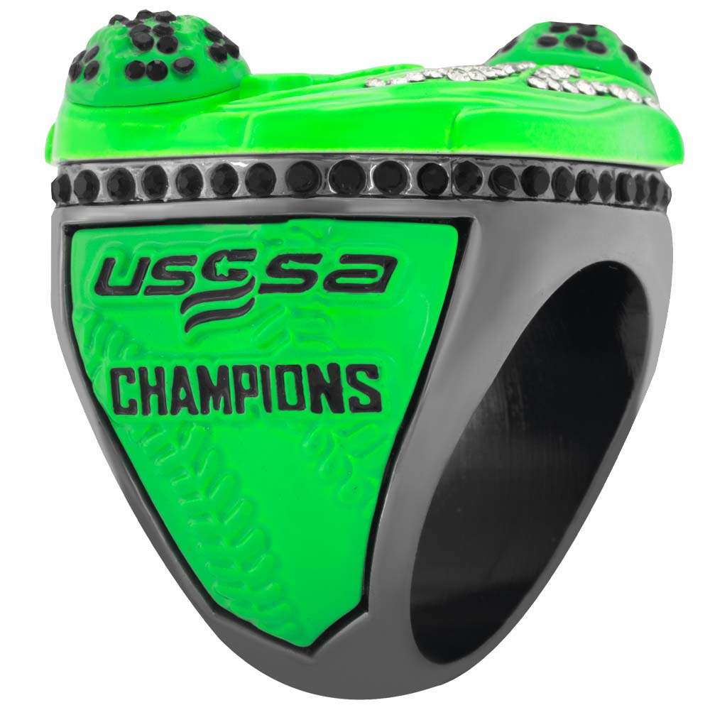 USSSA Hurricane Neon Green & Gun Metal Tournament Rings