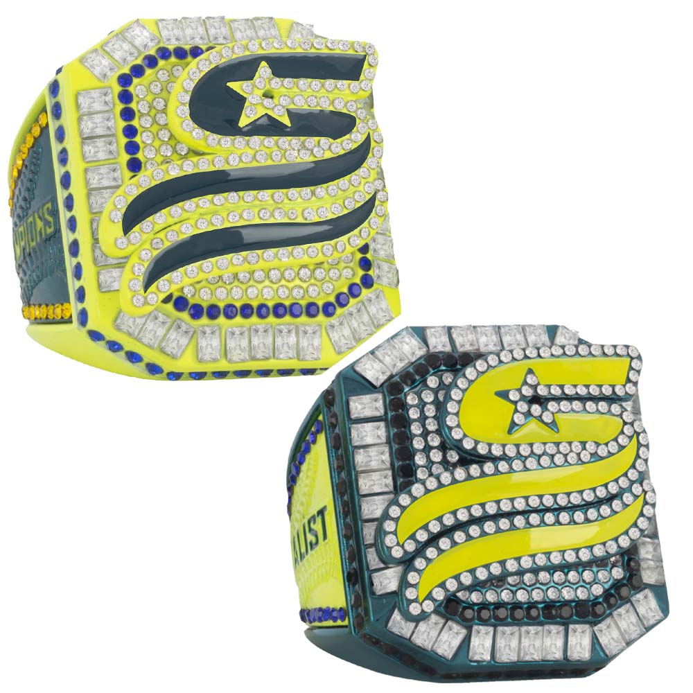 USSSA Neon Yellow & Dark Blue Supreme Tournament Rings